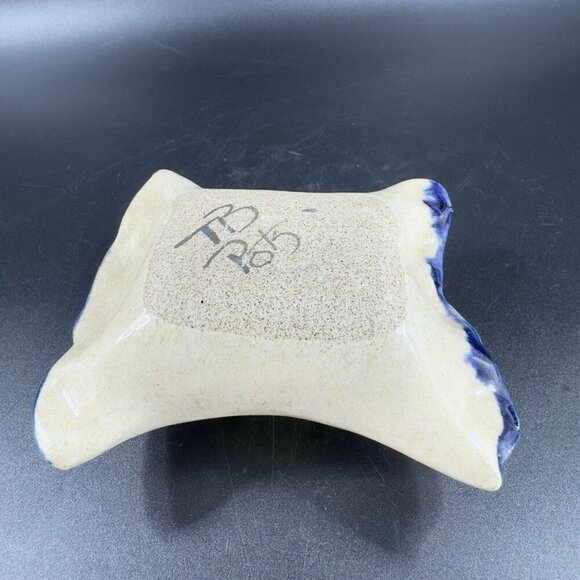 TB Pots Pottery Flower Frog Holder Hand Painted Made In Maine Stoneware Vintage - Picture 15 of 15